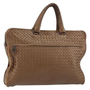 BOTTEGA VENETA INTRECCIATO Business Bag Leather Brown Auth 160744